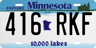 MN license plate 416RKF
