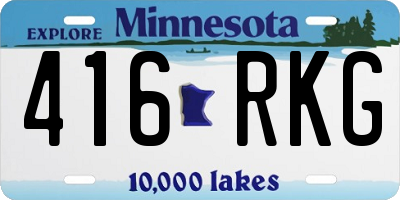 MN license plate 416RKG