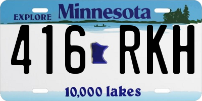 MN license plate 416RKH