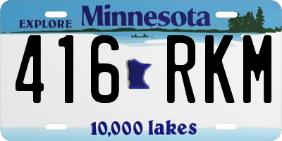 MN license plate 416RKM