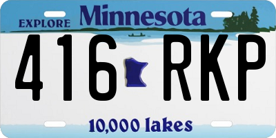 MN license plate 416RKP