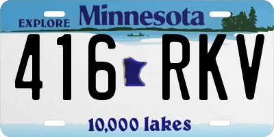 MN license plate 416RKV