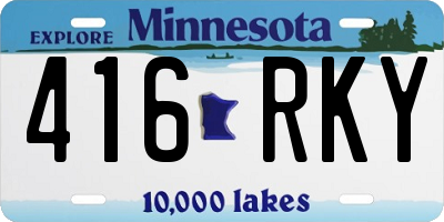 MN license plate 416RKY