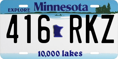 MN license plate 416RKZ