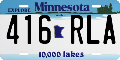 MN license plate 416RLA