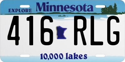 MN license plate 416RLG