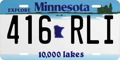 MN license plate 416RLI