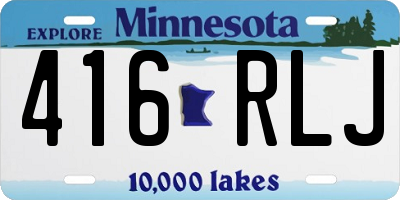 MN license plate 416RLJ