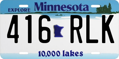 MN license plate 416RLK