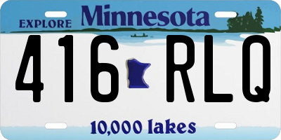 MN license plate 416RLQ