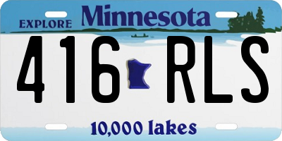 MN license plate 416RLS