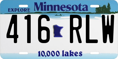 MN license plate 416RLW