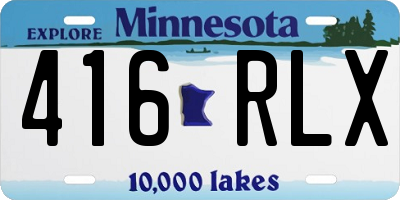MN license plate 416RLX