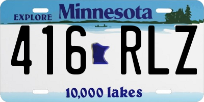 MN license plate 416RLZ