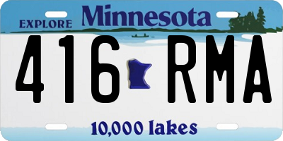 MN license plate 416RMA