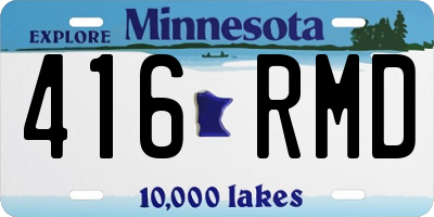 MN license plate 416RMD