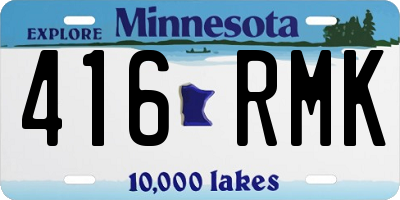 MN license plate 416RMK