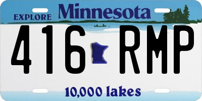 MN license plate 416RMP