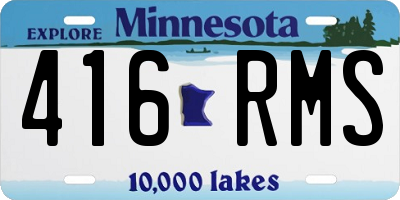 MN license plate 416RMS
