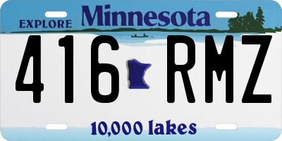 MN license plate 416RMZ