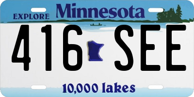 MN license plate 416SEE