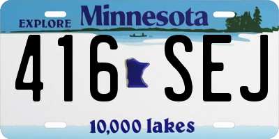 MN license plate 416SEJ