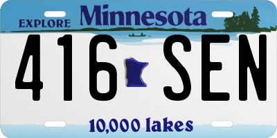 MN license plate 416SEN