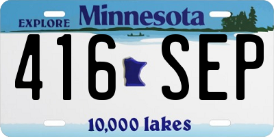 MN license plate 416SEP