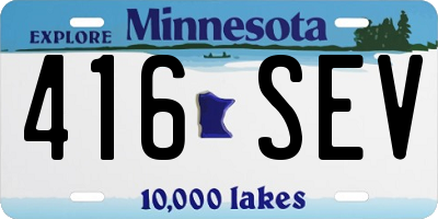 MN license plate 416SEV