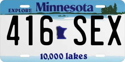 MN license plate 416SEX