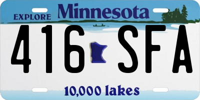 MN license plate 416SFA