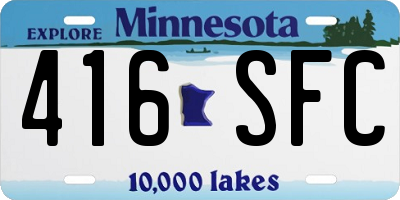 MN license plate 416SFC