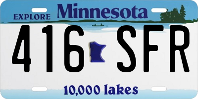 MN license plate 416SFR
