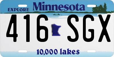 MN license plate 416SGX