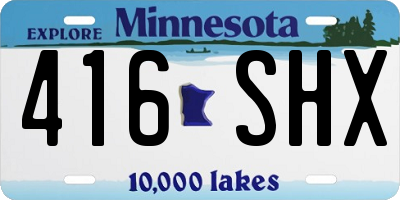 MN license plate 416SHX