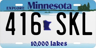 MN license plate 416SKL