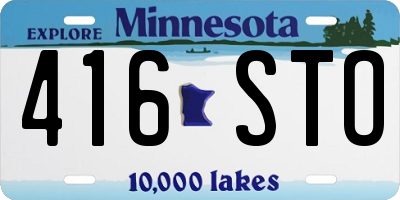 MN license plate 416STO