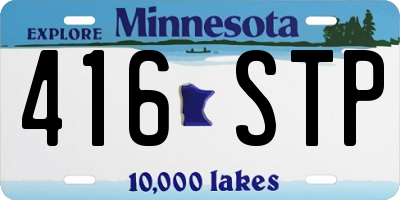 MN license plate 416STP