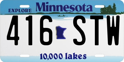 MN license plate 416STW
