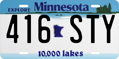 MN license plate 416STY