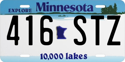 MN license plate 416STZ