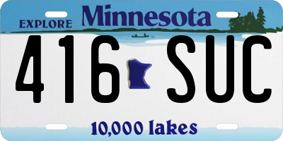MN license plate 416SUC