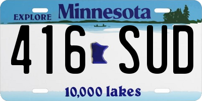 MN license plate 416SUD