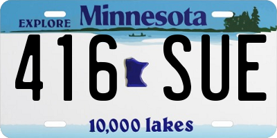 MN license plate 416SUE
