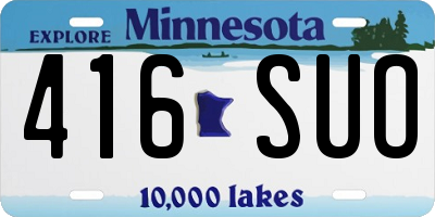 MN license plate 416SUO