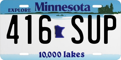 MN license plate 416SUP