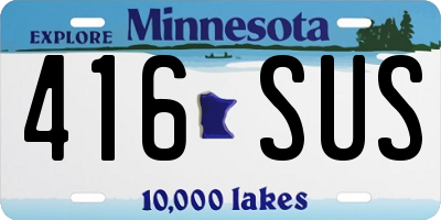 MN license plate 416SUS