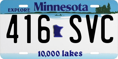 MN license plate 416SVC