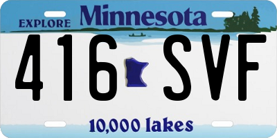 MN license plate 416SVF