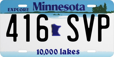 MN license plate 416SVP